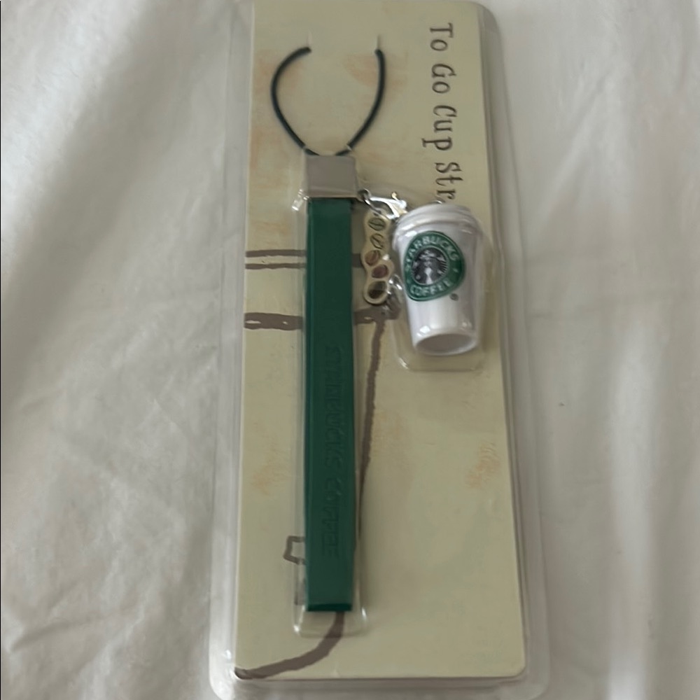 Starbucks Green and White Key Card Holder